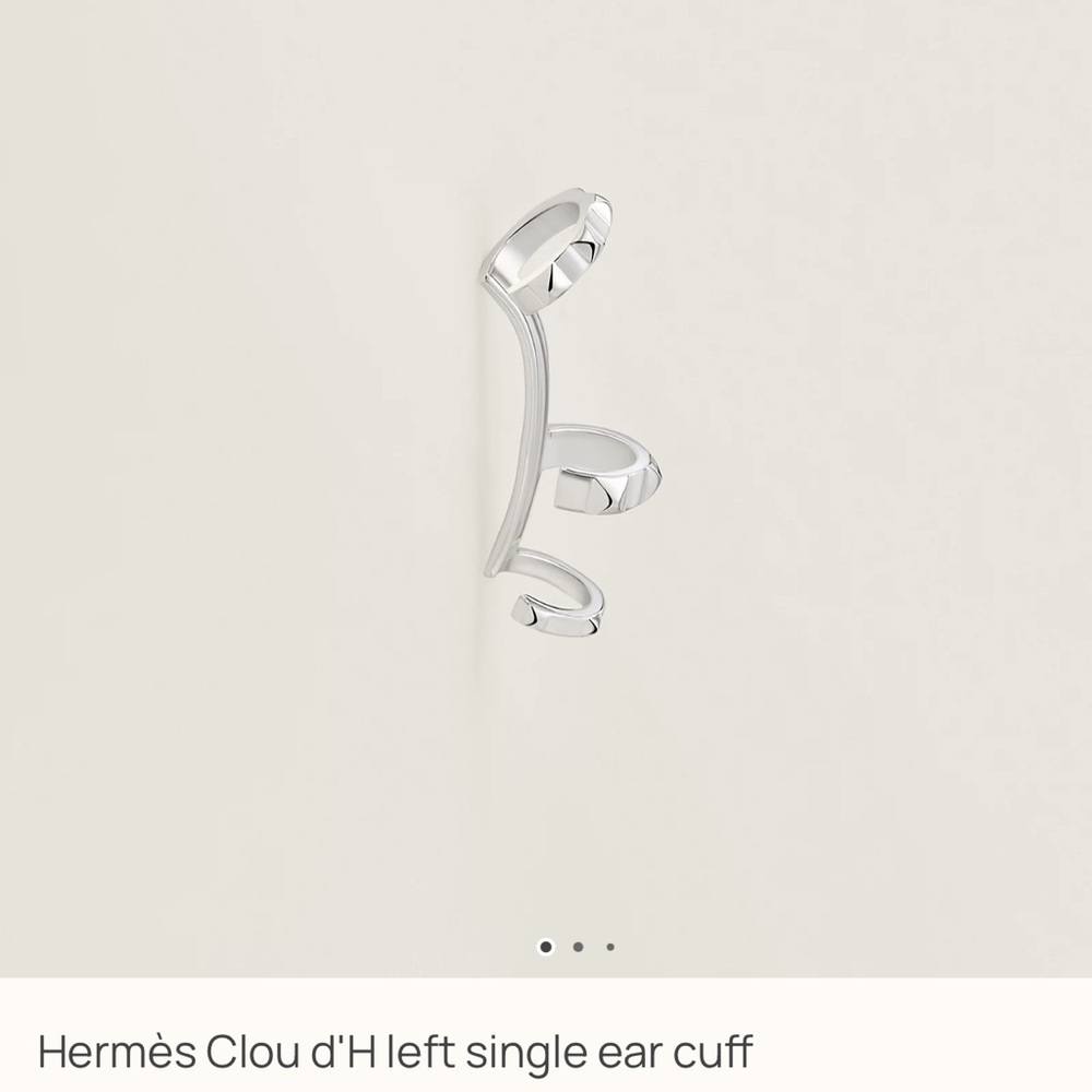 Hermes Clou d H silver single ear cuff